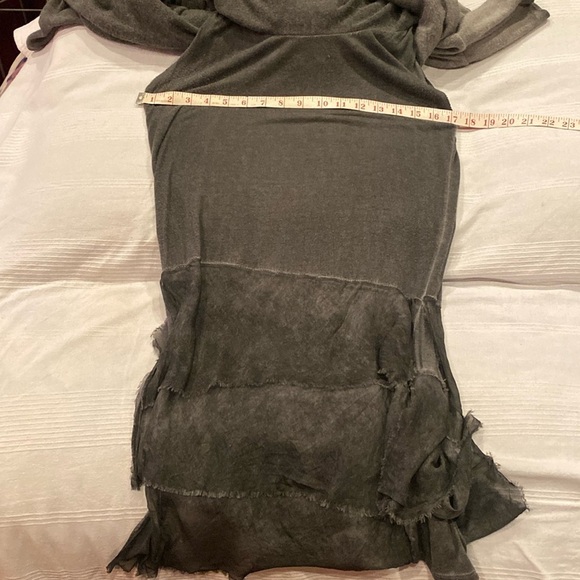 Cashmere Angora Blend Scandal gray sweater dress silk frayed ombré color sz M/L - Picture 12 of 12